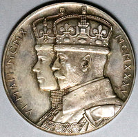 1935 Great Britain George V Queen Mary Choice UNC Silver Jubilee Medal Box 32mm (24060801R)