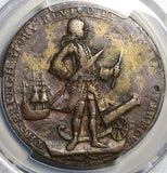 1739 PCGS VF Porto Bello Vernon Medal Ships Naval Victory War Ships Cannon Colonial Pedigree (25101703C)