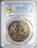 1739 PCGS VF Porto Bello Vernon Medal Ships Naval Victory War Ships Cannon Colonial Pedigree (25101703C)
