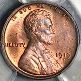 1919-D PCGS MS 63 RB Lincoln Wheat Cent Denver Penny Coin (25121605D)
