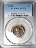 1922-D PCGS MS 62 Lincoln Wheat Cent Denver Penny USA Coin (25121604D)
