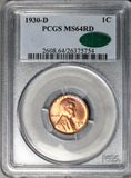 1930-D PCGS MS 64 RD CAC Lincoln Wheat Cent Denver RED Penny USA Coin (25121603D)