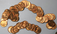 1944-D Lincoln Wheat Cent Roll Gem RED BU Uncirculated Cents 50 Coins (23102804R)