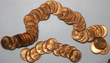 1944-D Lincoln Wheat Cent Roll Gem RED BU Uncirculated Cents 50 Coins (23102804R