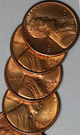 1944-D Lincoln Wheat Cent Roll Gem RED BU Uncirculated Cents 50 Coins (23102804R