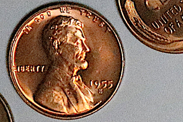 1955-S Lincoln Wheat Cent Roll Gem RED BU Uncirculated Cents 50 Coins (23102803R