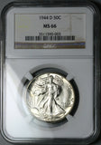 1944-D NGC MS 66 Walking Liberty Half Dollar Walker Gem USA Coin (25050703C)