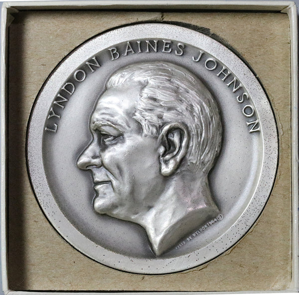 1965 Lyndon Johnson Inauguration 5 Oz Medallic Art 999 Fine Box Commemorative UNC Silver Medal (24102301R)