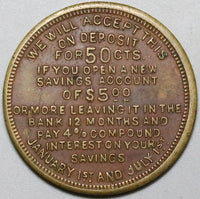 1916 Venice Savings Bank 50 Cents Token Gondola Canal CA Rare XF Coin (24090802R)