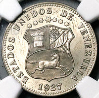 1927 NGC MS 64 Venezuela 12 1/2 12.5 Centimos Horse Mint State Coin (25060801C)