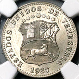 1927 NGC MS 64 Venezuela 12 1/2 12.5 Centimos Horse Mint State Coin (25060801C)