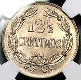 1927 NGC MS 64 Venezuela 12 1/2 12.5 Centimos Horse Mint State Coin (25060801C)