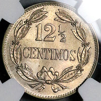 1927 NGC MS 64 Venezuela 12 1/2 12.5 Centimos Horse Mint State Coin (25060801C)