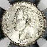 1929 NGC MS 64 Venezuela 1/2 Bolivar 50 Centimos Horse Silver Coin (25052902C)