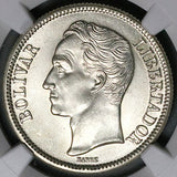 1945 NGC MS 66 Venezuela 2 Bolivares Horse Mint State Silver Coin Top POP 11/0 (26030301C)