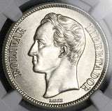 1945 NGC MS 66 Venezuela 2 Bolivares Horse Mint State Silver Coin Top POP 11/0 (26030301C)