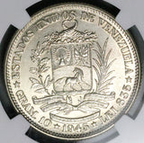 1945 NGC MS 66 Venezuela 2 Bolivares Horse Mint State Silver Coin Top POP 11/0 (26030301C)