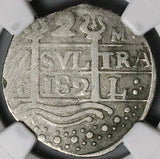 182 NGC VF Macuquina 2 Reales Venezuela Royalist Republican Rare Silver Coin (24061702D)