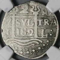 182 NGC VF Macuquina 2 Reales Venezuela Royalist Republican Rare Silver Coin (24061702D)