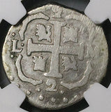 182 NGC VF Macuquina 2 Reales Venezuela Royalist Republican Rare Silver Coin (24061702D)