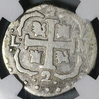 182 NGC VF Macuquina 2 Reales Venezuela Royalist Republican Rare Silver Coin (24061702D)