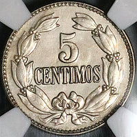 1929 NGC MS 64 Venezuela 5 Centimos Horse Mint State Coin (23080403C)