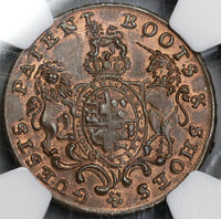 1795 NGC MS 63 Boots Shoes Conder 1/2 Penny Guest's D&H 308 (18021707C)