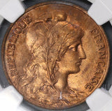 1907 NGC MS 64 RB FRANCE 10 Centimes Marianne Coin POP 2/5 (17120402C)