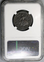 1718 NGC F 15 George I Dump 1/2 Penny GREAT BRITAIN Coin (18020405C)