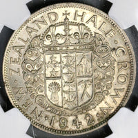 1942 NGC AU 58 New Zealand Silver 6 Pence & Florin & 1/2 Crown Coins (18021801C)