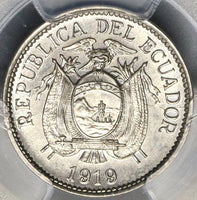 1919 PCGS MS 63 Ecuador 5 Centavos 3 Berries Variety Coin (17122102D)