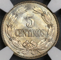1938 NGC MS 63 Venezuela 5 Centimos Horse Lustrous UNC Coin (21083006C)
