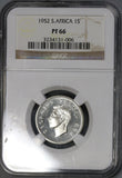 1952 NGC PF 66 SOUTH AFRICA Proof Silver Shilling BU Coin (17062405C)