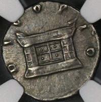 161 NGC XF Antoninus Pius Roman Empire Denarius Posthumous Consecratio Altar (21082701C)