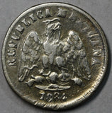 1884-Pi Mexico 10 Centavos Potosi Mint Rare Date Silver Coin (15111702S)