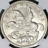 1935 NGC MS 65 Rocking Horse Silver Jubliee Crown GREAT BRITAIN Coin (18052006C)