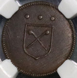 1740 NGC AU 58 Frankfurt Jewish Pfennig Mint Error German State Coin (21091403C)
