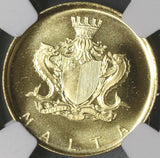 1974 NGC MS 66 MALTA Gold 20 Pounds Gozo Boat Coin 9K Minted (19071101CZ)