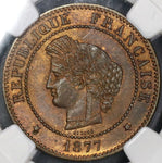 1877-A NGC MS 64 France 5 Centimes Ceres Coin POP 1/2 (21082406C)