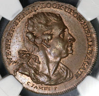 1790s NGC MS 64 Tragic Comedy Masks Conder 1/2 Penny Sim's D&H 478a (18030607C)