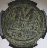 540/1 Justinian I Byzantine Empire Dated Follis Constantinople Mint NGC F (18031501D)