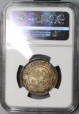 1933 NGC UNC PALESTINE Silver 100 mils KEY DATE Coin Under British (18090503C)