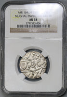 NGC AU 58 India Mughal Empire 1164/4 Narwar Rupee KM-446.39 Rare (18022902D)