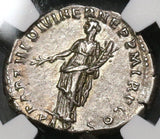 117 Hadrian NGC Ch XF Roman Empire Denarius Pax Superb Portrait (21082306C)