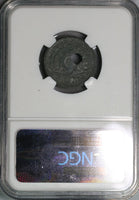 1941 NGC XF Mint Error France 10 Centimes Off Center Hole Coin (18091804C)