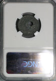 1941 NGC XF Mint Error France 10 Centimes Off Center Hole Coin (18091804C)
