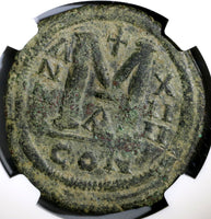 540/1 Justinian I Byzantine Empire Dated Follis Constantinople Mint NGC F (18031501D)