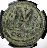 540/1 Justinian I Byzantine Empire Dated Follis Constantinople Mint NGC F (18031501D)