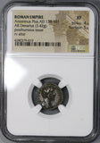 161 NGC XF Antoninus Pius Roman Empire Denarius Posthumous Consecratio Altar (21082701C)
