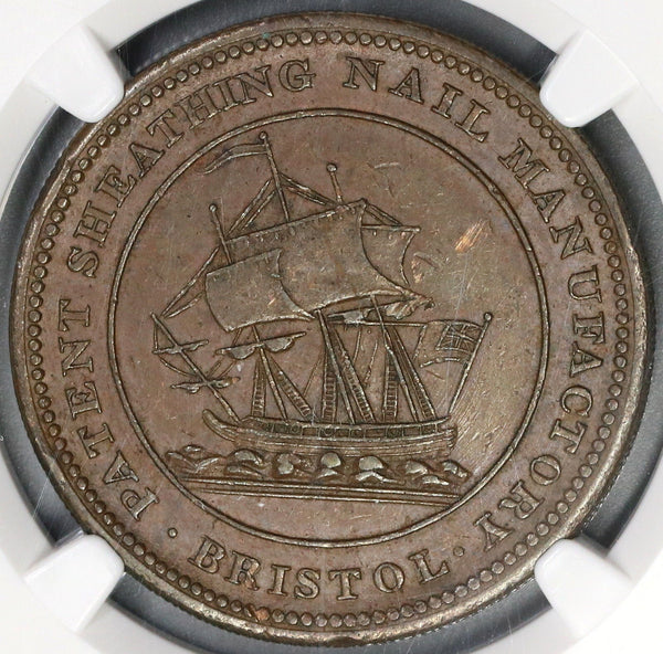 1811 NGC MS 62 Patent Sheathing Nail Penny Ship Token Coin POP 1/0 (21083102C)